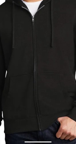 District Fleece Full-Zip Hoodie DT6102 Black Full Zip Jacket New Large - Picture 2 of 6