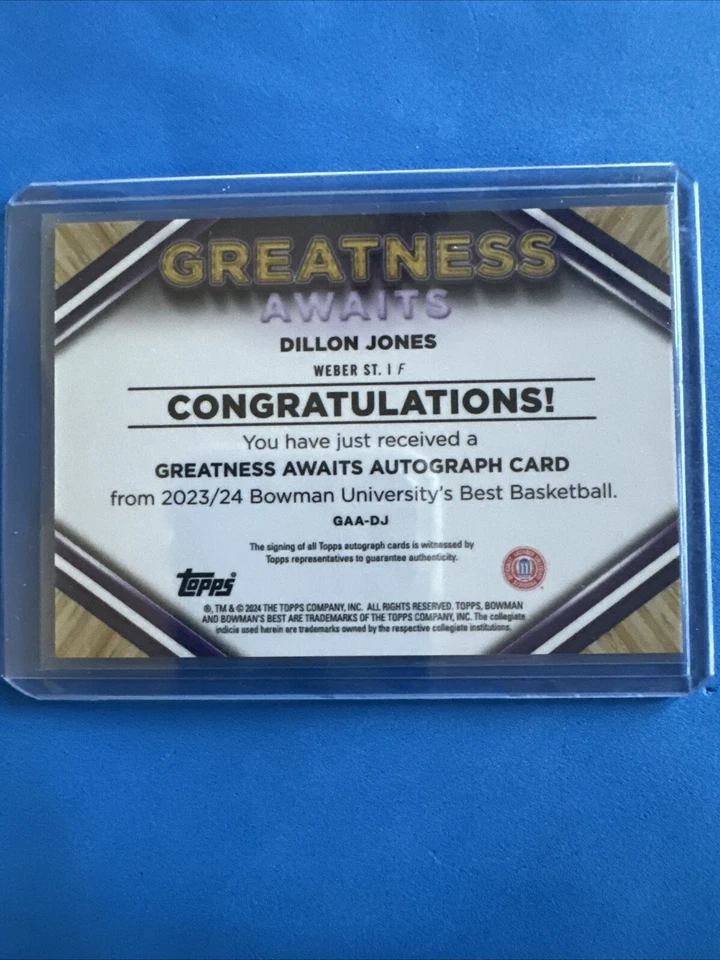 2023-24 Bowman University Best - Greatness Awaits Autographs Gold Geometric /50 - Image 2 of 3