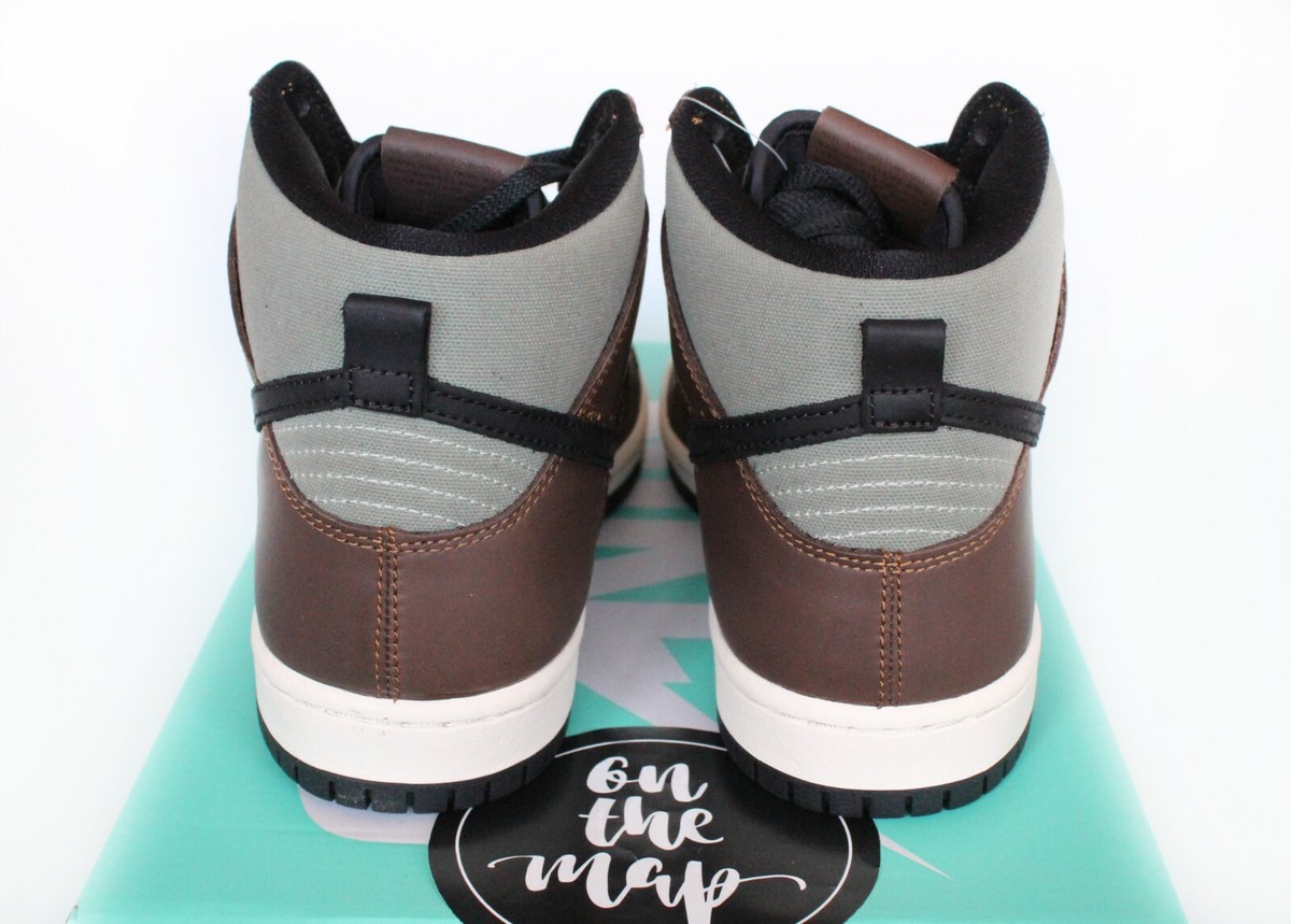 Nike SB Dunk High Baroque Brown Black Green Grey UK 5 6 7 8