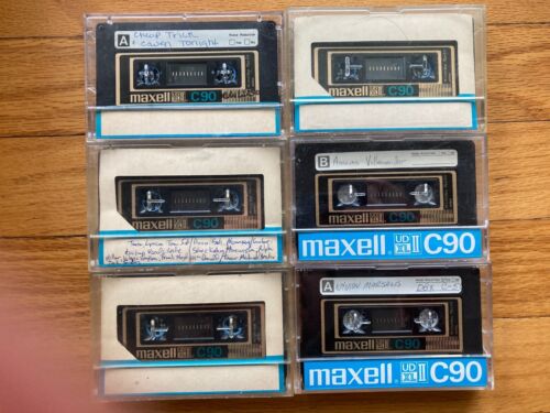 6x MAXELL UD XLII C90 HIGH BIAS TYPE II 2 CASSETTE TAPES LOT used blanks pro vtg