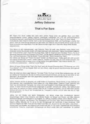 Jeffrey Osborne - That's For Sure, Rare Memorabilia