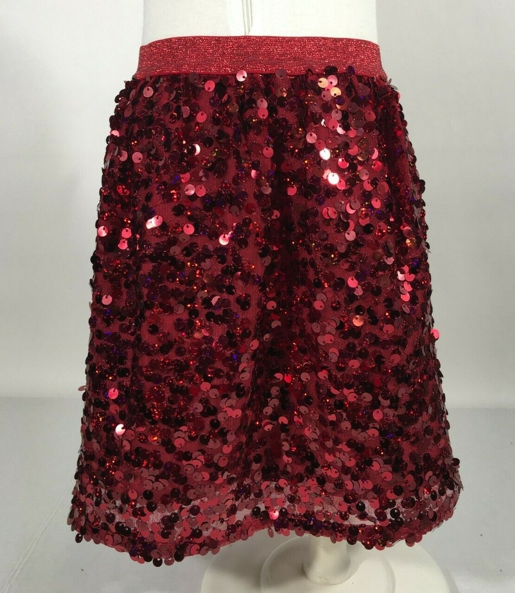 Cat Jack Girls Red Sequin Skirt Size XS 4/5 New - Main Image