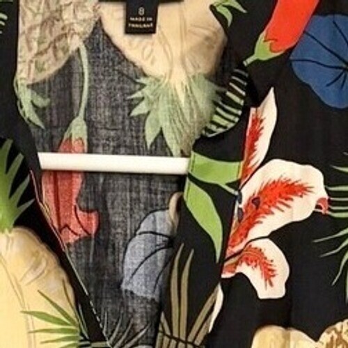Brooks brothers Tropical Print Dress Hawaiian Floral Pineapple Black Size 8 - Picture 2 of 7