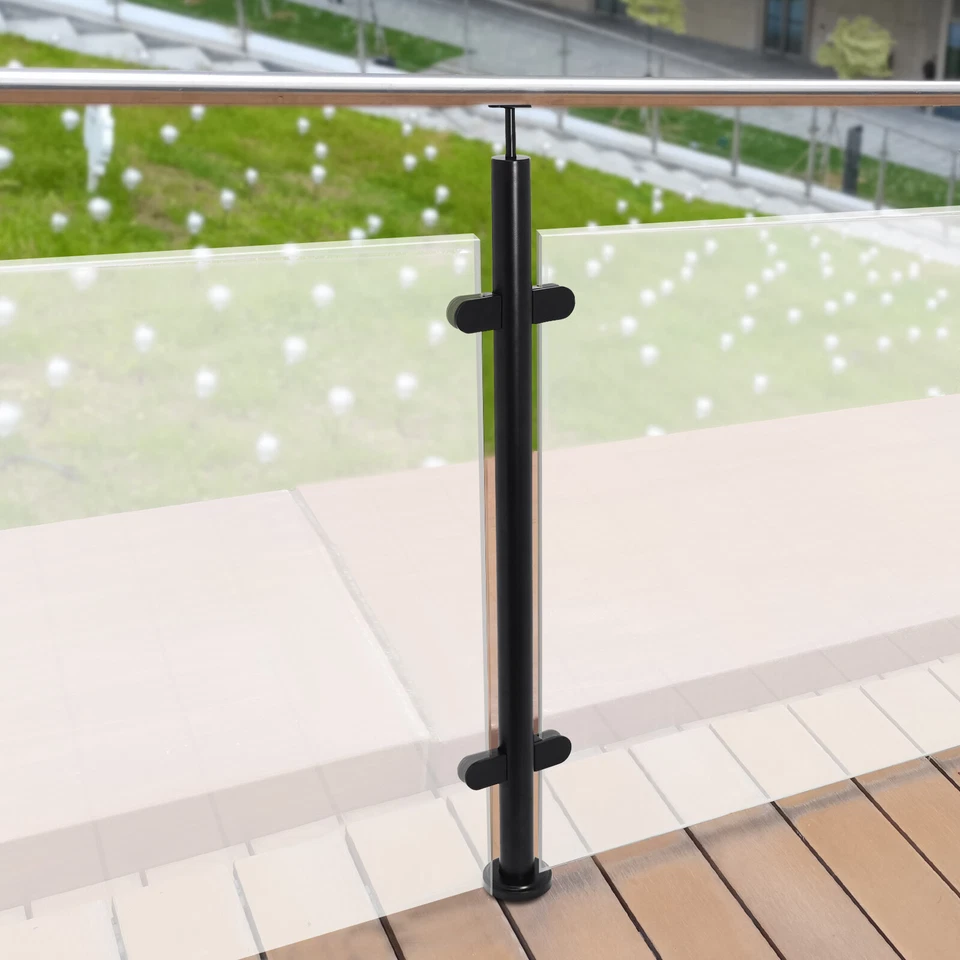 Posto médio de corrimão de vidro, poste de corrimão de aço inoxidável 304, poste de corrimão de convés - Imagem 2 de 4