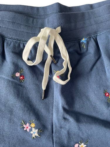 NWT PJ Salvage Women Large Blue Embroidered Micro Floral Lounge Shorts Soft #PQ4 - Picture 5 of 11