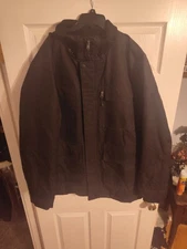 Swiss Tech Mens Coat  Size XL(46-48) Black Heavy Canvas Padded Lining Waterproof