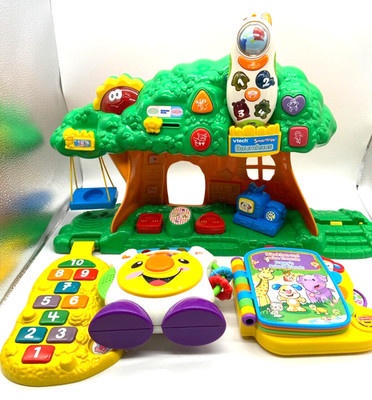#SE2555# Vintage Chicco, Vtech & Fisher Price Lernspielzeug, Spielzeug Konvolut