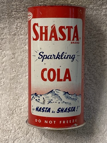 Vintage SHASTA Sparkling Cola, Stahl Flat Top Dose, Fabrikdefekt, 10oz. - Bild 4 von 14