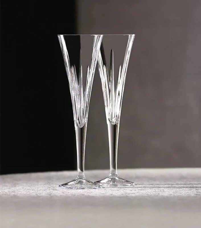 Reed & Barton SoHo Crystal Flutes (2) 10 3/4" - NEVER USED STILL HAS STICKERS