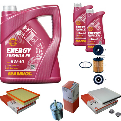 MAHLE Inspektionspaket 7 L MANNOL Energy Formula PD 5W-40 für Opel Astra G CC
