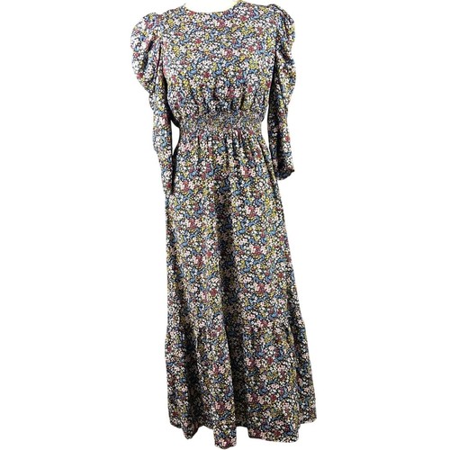 WAYF Floral Smocked Waist Open Back 3/4 Sleeves Dress Size Large - Picture 1 of 8