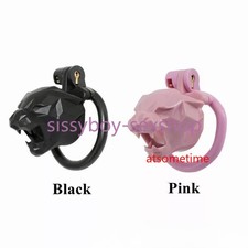 New Leopard's Head Chastity Cage Peni Lock with 4 Size Ring Anti-Escape Cage Men