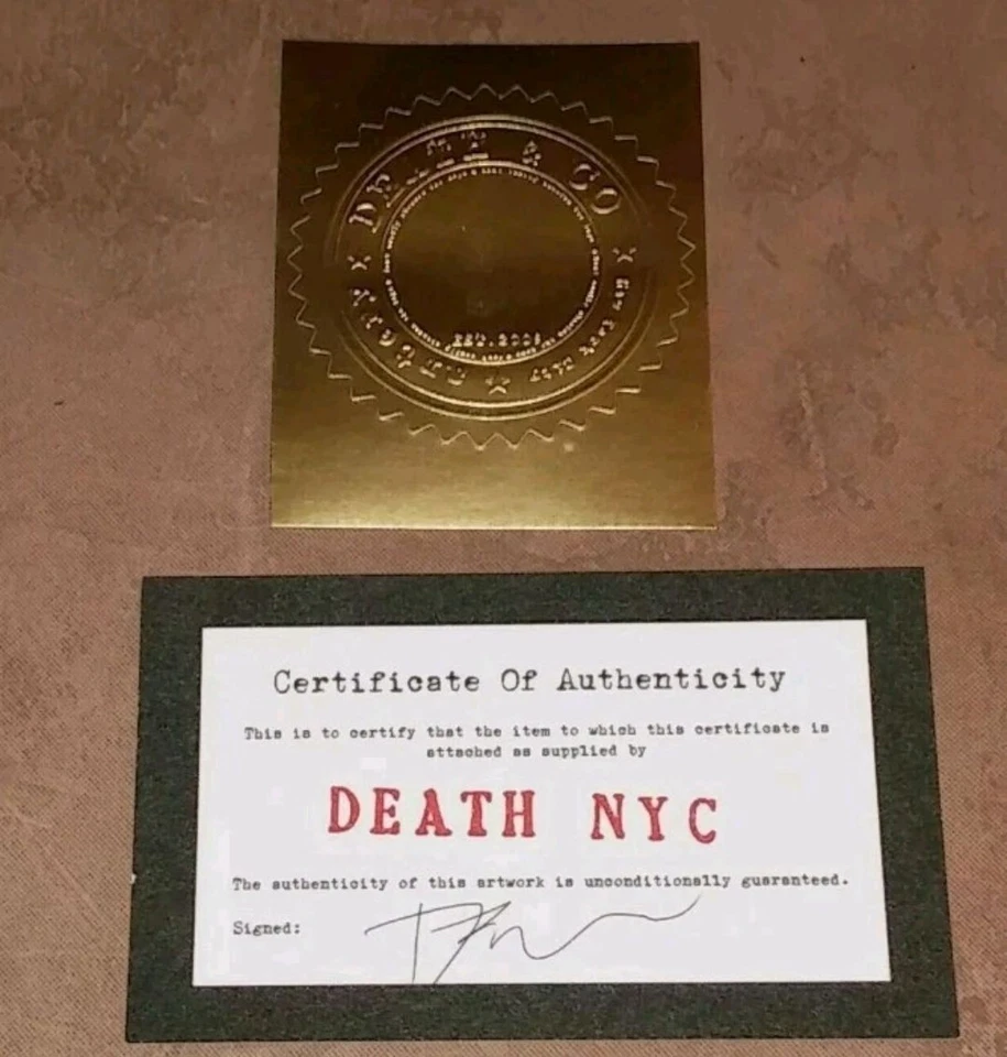 DEATH NYC ltd ed signed FRAMED graffiti art print 45x32cm Great White Shark - Image 2 of 2