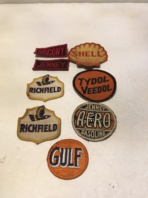 Vtg Gasoline Patch Lot Jenney Aero Gulf Shell Richfield Tydol Veedol Uniform