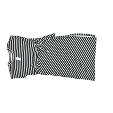 Loft Women's Dress Size Mp Medium Petite Black and White striped With Belt