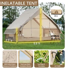 ParlorDream Inflatable Tent For Camping 4-6 Person Tent W/Pump 12 Mesh Window