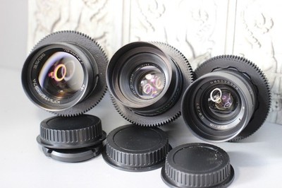 ANAMORPHIC Set lenses  Helios 44-2, Mir 1B, Jupiter-11A  42M mount For micro4/3