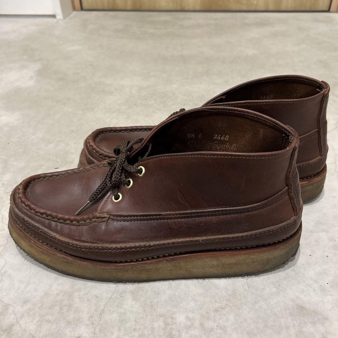 ☆希少☆RUSSELL MOCCASIN CHUKKA 8 1/2 E vintage wc russell Moccasin Chukka brown leather boots US 8E