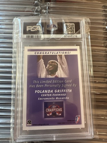 2006 RITTENHOUSE WNBA AUTOGRAPH YOLANDA GRIFFITH WNBA CHAMPION PSA 10 - Picture 6 of 6