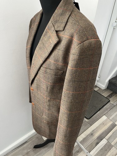 Traje Blazer Chaqueta Abitto Tweed Espiga Talla L Pecho 44 - Imagen 2 de 4