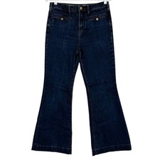 Pilcro and the Letterpress Anthropologie Dark Wash Denim Stretch Flare Jeans 30