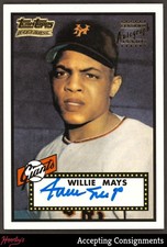 2001 Topps Team Topps Legends Autograph #TT1R Willie Mays '52 AUTO GIANTS