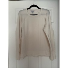 Athleta Cream Luxe Sweatshirt Pullover Crew Neck Size Medium Petite