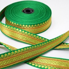 Borte 1M Orient Bordüre lfm 28mm Band Webband  Sariborte Nähen Grün 2,8