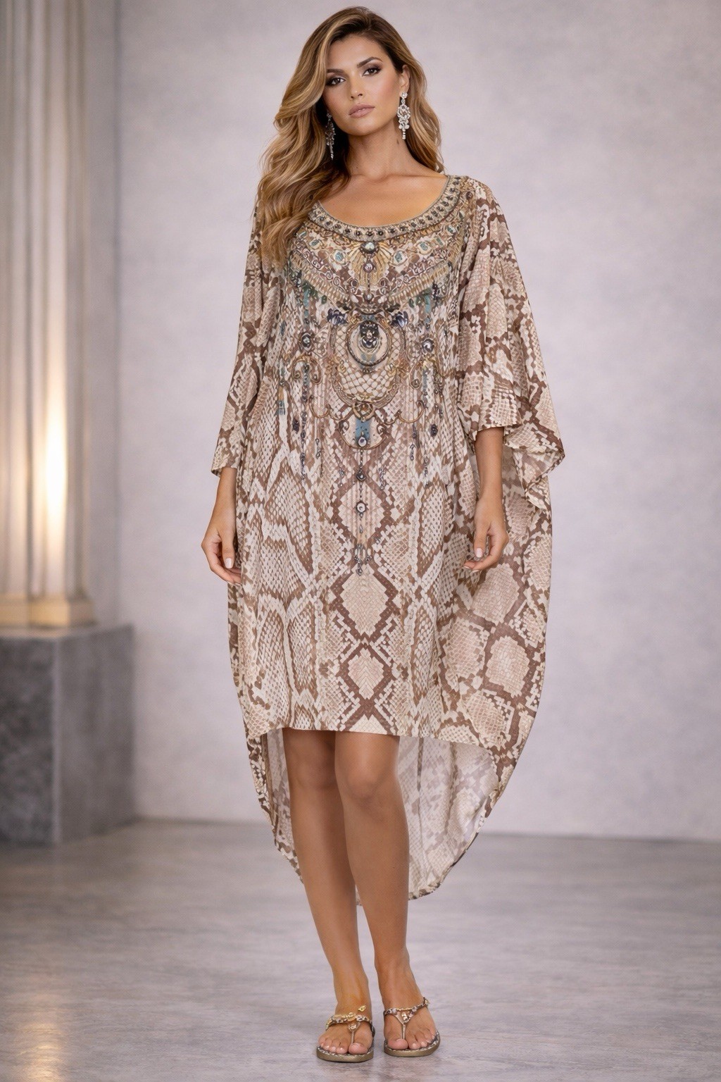 Camilla Gaze Of Medusa Scoop Back Hem Lounge Dress One Size