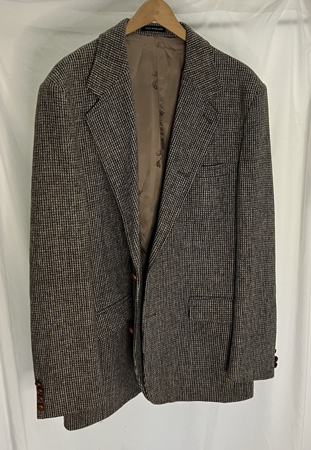 Orvis Harris Tweed Wool Sport Coat Blazer Handwoven Scotland 44L