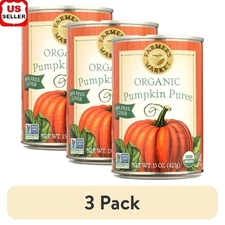 Organic Pumpkin Puree 15oz Canned Non-GMO Vegan Allergen-Free Cooking Baking New