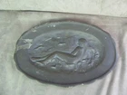 J. GARNIER. Decorative pewter oval dish. ART NOUVEAU.