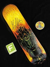 RARE SIGNED Greg Lutzka Darkstar Helmet Flames VINTAGE Skateboard Deck AUTOGRAPH