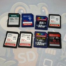 LOT of 8 - 32GB - SD Cards - Various Brands - Untested - GC735