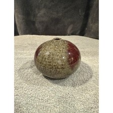 Ceramic Studio Art Pottery Orb Shaped Bud Vas...