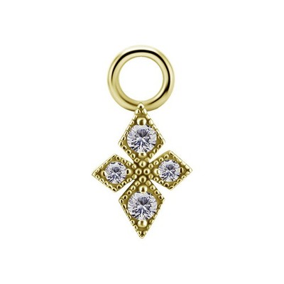 Charms - CoCr NF - durchbrochene Fassung mit weißen Zirkonen - Gold - D-086