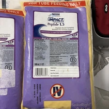Impact peptide 1.5 cal Feeding tube formula 1000 mL (1.1 QT) Ready to use