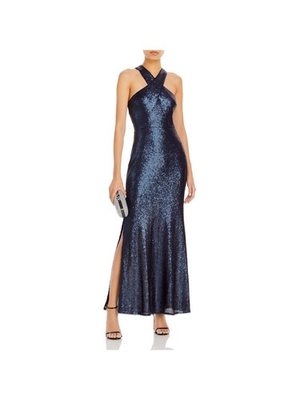 #ad AQUA Womens Sleeveless Grecian Neckline Gown Dress $27.99
