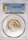 1961 D TONED Washington Quarter PCGS MS67 Toning Coin SEE VIDEO 25C