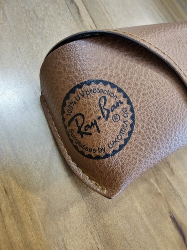 Original Ray-Ban Luxottica Tan Brown Snap Sunglasses Case Only Pre-owned - Picture 4 of 4