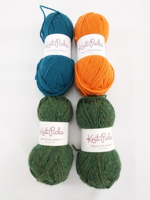 Lot Of 4 Skeins Knit Picks Wool Of The Andes Yarn Various Colors Peruvian