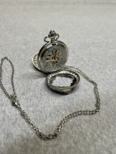 Silver Skeleton Steampunk Mechanical Pocket Watch Hunter Case