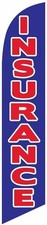 Blue and Red Insurance Feather Banner Swooper Flag, Replacement Flag