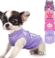 4 Pieces Dog Clothes for Small Dogs Girl Soft Puppy XX-Small, pink,purple