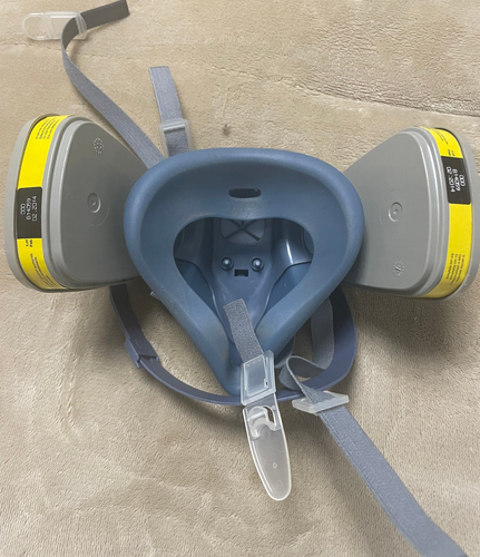 3M 6100 Halbgesichtsmaske Atemschutz 6003 Dampf Säure Gas mit Filterkartusche SML - Bild 3 von 5