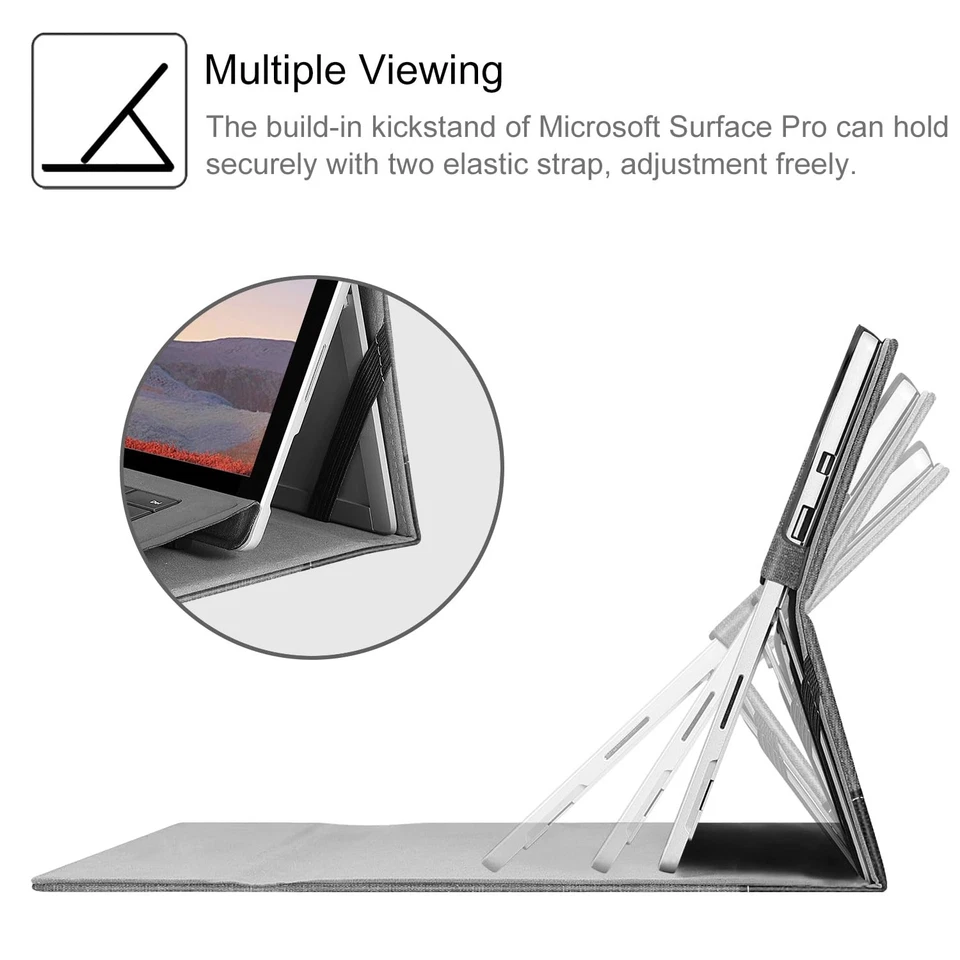 Capa para Microsoft Surface 7 Plus de 12,3 polegadas, Surface 7/6/5/4/3 - Portfolio Bu... - Imagem 3 de 4