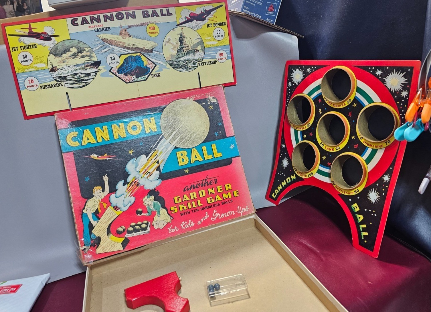 VINTAGE Cannon Ball Navy Battle Board Game Gardner games Gre