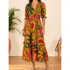 FARM Rio Maxi Dress with Rose Floral Print
