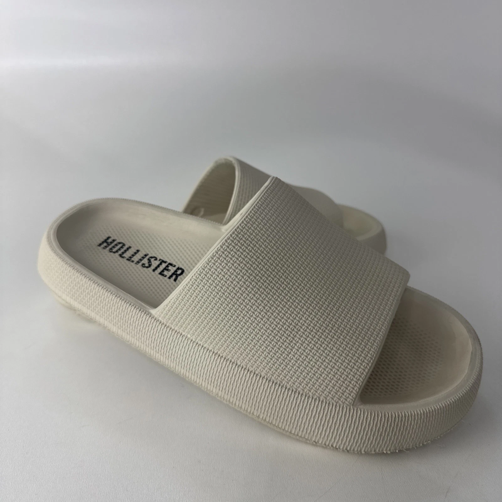 Hollister (Yeezy Style) Slides Sandali Uomo Taglia 9 Beige Schiuma Comfort Slip On