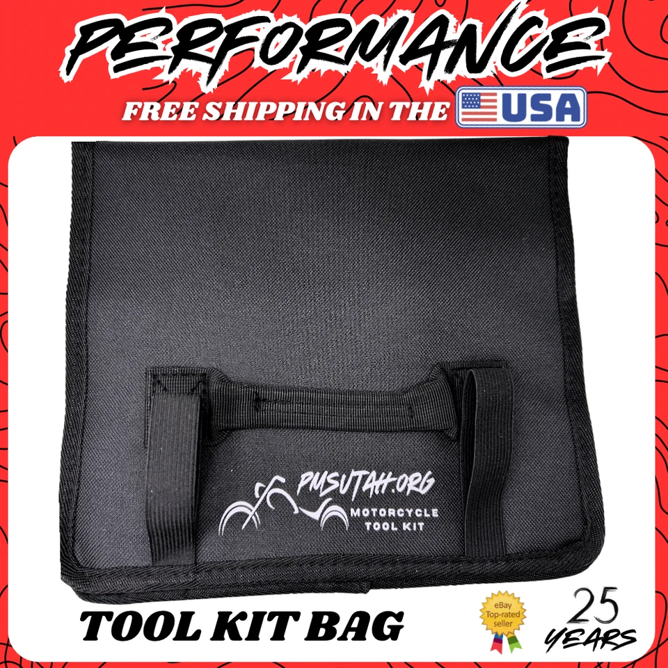 Kit de ferramentas de motocicleta enrolável bolsa bolsos resistente à água (vazio) - Imagem 2 de 4